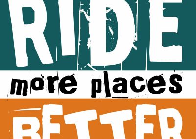Badge Displaying "Ride more places Better" describing enduro riding in Colorado