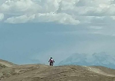 Best dirtbiking places in Colorado picture of rider on Adobes in Peach Valley on the Western Slope of Colorado.