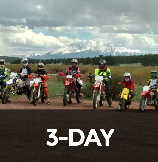 group of dirtbikers in a 3 day camp near Colorado Springs