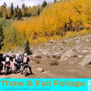 Picture of changing fall colors in Colorado with dirtbike tours from Enduro Ranch.