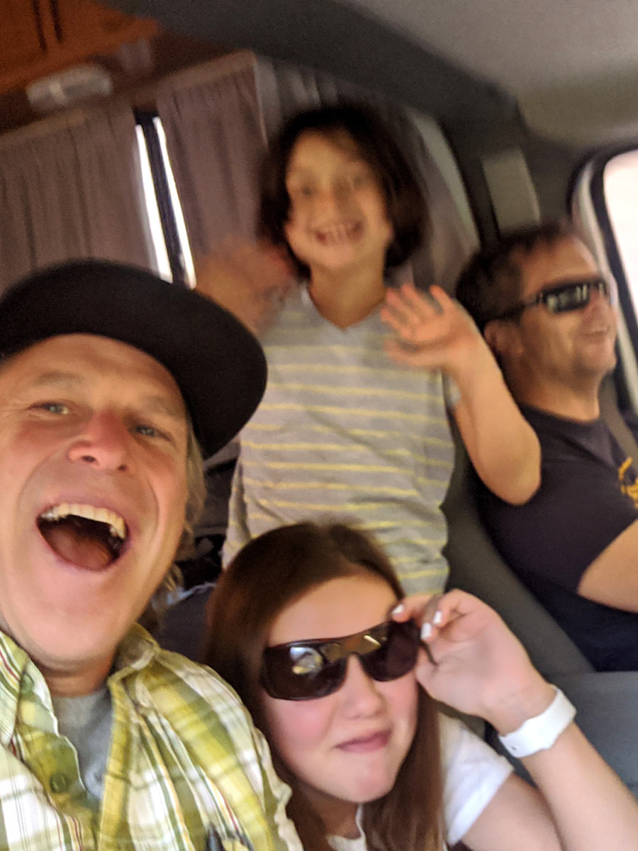 Picture of dads and daughters in RV
