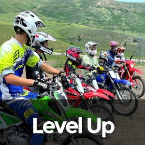 Images of dirt bike lessons in Colorado near Denver.