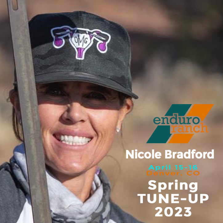 Head shot of Nicole Bradford wearing a baseball hat enduro competitor