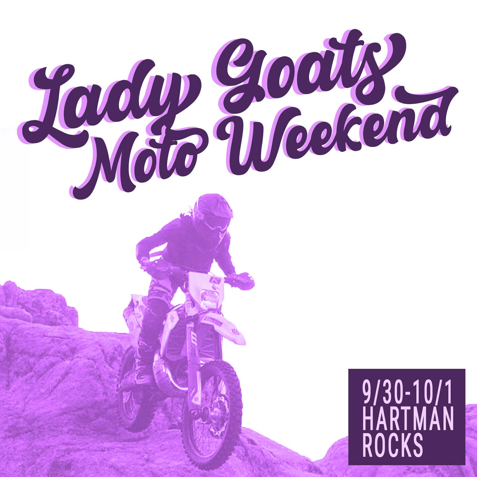 Picture of girl on a dirtbike riding down technical rocks